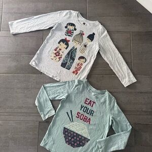 Tea Collection Japan Set Bundle Long Sleeve Shirts Soba Geisha 6 7 8 10 girls